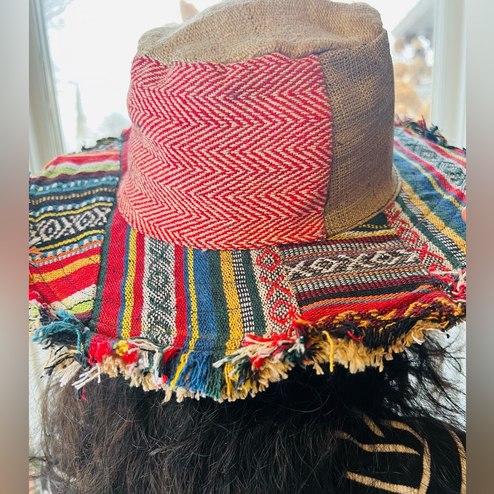 Himalayan Hemp Hippie Sunhat with Wide Brim Sustainable and Eco Friendly - Picture 4 of 4